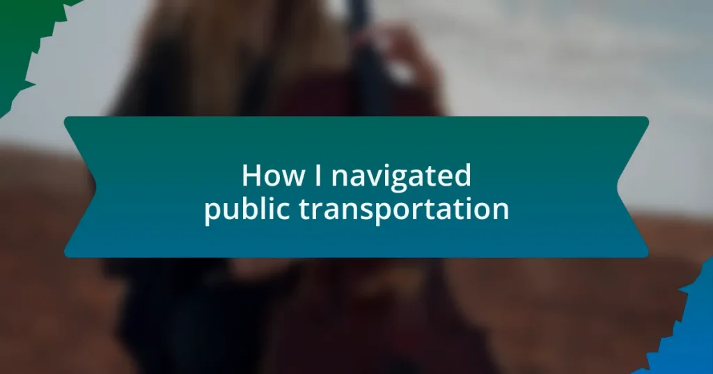 How I navigated public transportation